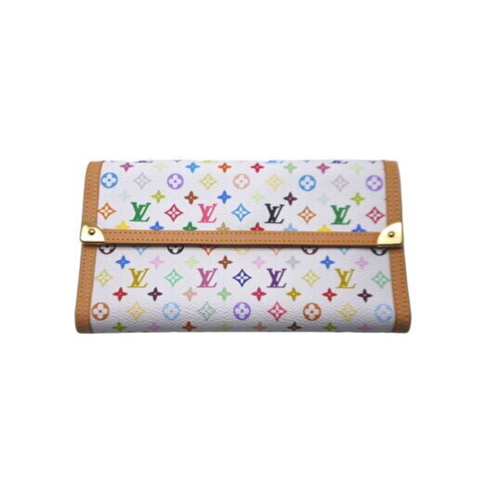 Louis Vuitton Long Wallet Multicolore Multicolor Tresor Blanc White